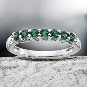 Lab Created Alexandrite and Diamond Ring in 10kt White Gold
